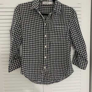 Black and White Checkered Button-Up Shirt